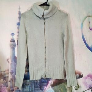 Free people mint green zip up sweater